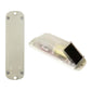 Solar LED warning light with clear lens, white mount, and black solar panel