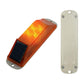 Solar LED warning light set: orange lens unit and white mount backing