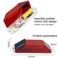 Solar LED warning light open view with solar panel, wiring, and yellow battery