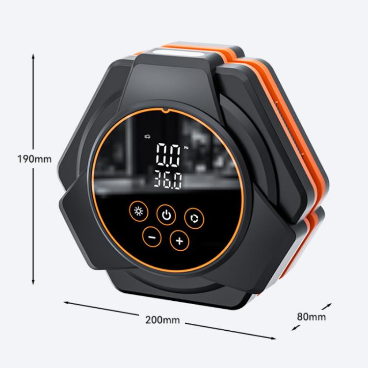 Electric car triangular air pump inflator with digital gauge and control panel