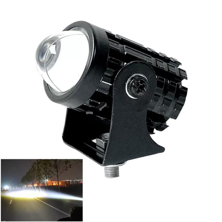 Black aluminum LED mini spotlight with round lens and front mounting bracket
