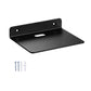 Wall-mounted acrylic storage shelf rack, black matte finish, with mounting holes