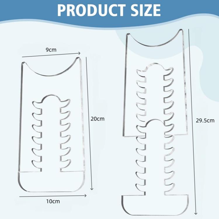 Clear acrylic furniture wall spacers, U-shaped with gripped tooth pads