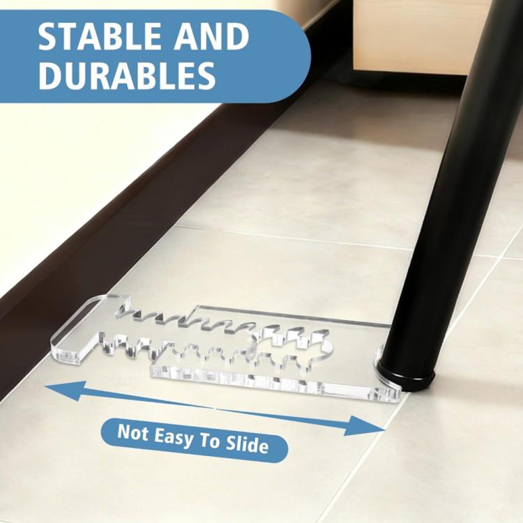 Clear acrylic anti-slip furniture wall spacer strip with raised tooth notches
