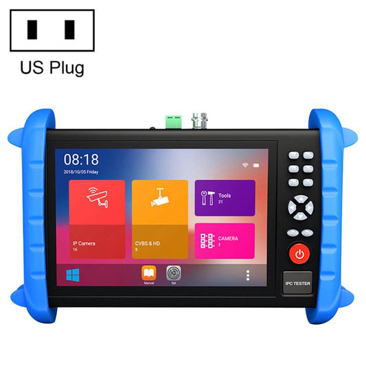 IP camera and network coaxial tester with US plug, blue protective handle grips