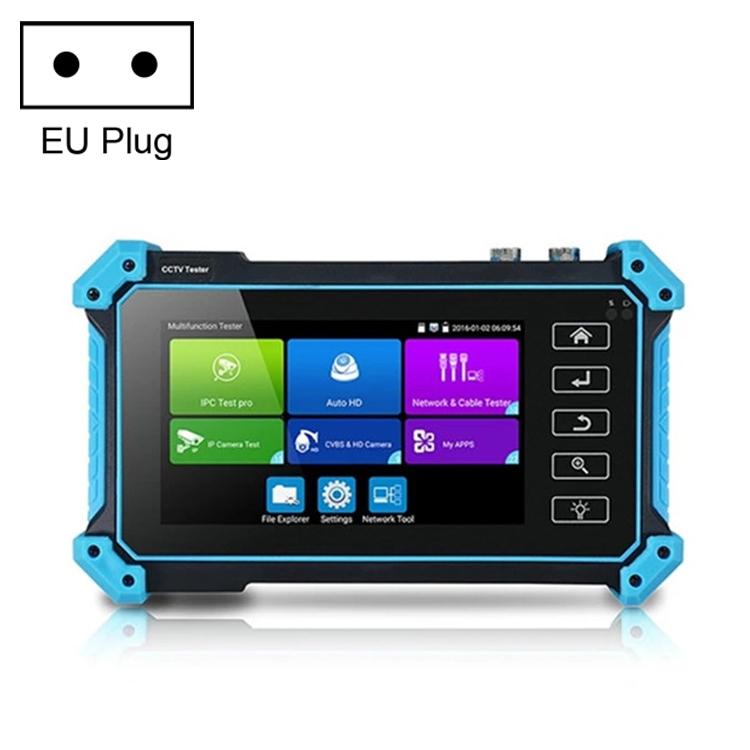 Network video surveillance tester with EU plug, blue rugged case and built-in touchscreen
