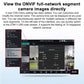 Network camera OSD menu shown on surveillance tester display with on-screen camera panel