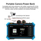 Portable camera power bank function tester with PoE and 12V output labels