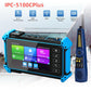 Blue network video tester with 5-inch touch screen and vertical LED meter, front view