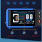 Blue hand-held engineering tester with 4.5-inch HD screen showing circuit test interface
