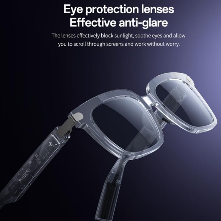Yesido IO41 smart glasses with clear anti-glare lenses and translucent frames