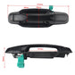Left rear outside door handle size diagram, black handle with green mounting points