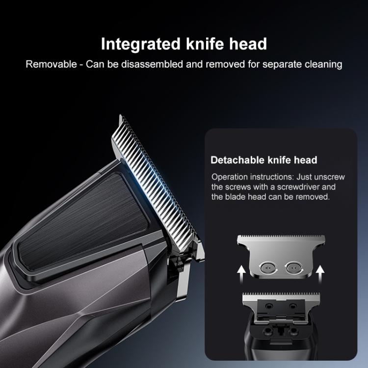 Mini beard trimmer with detachable blade head and removable blade module