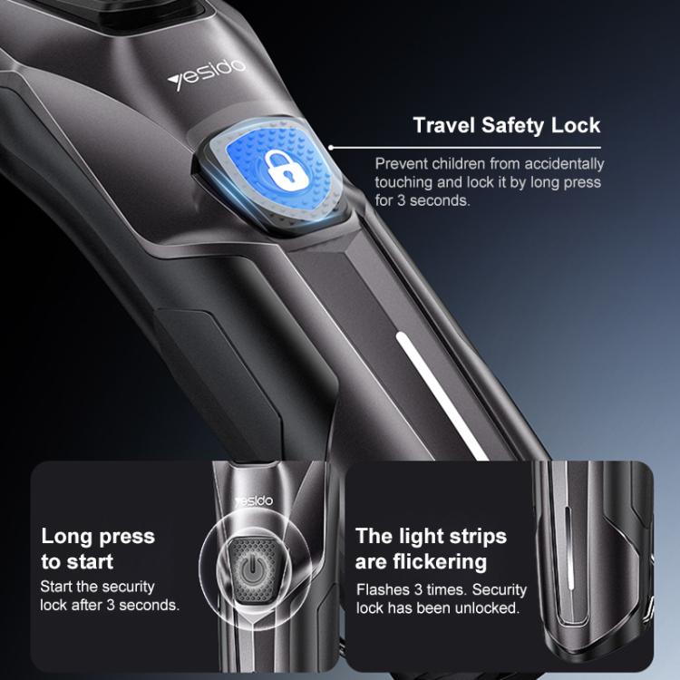 Mini beard trimmer with travel safety lock and blue status light