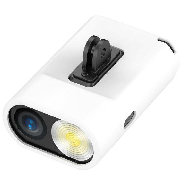 White silicone protective case for headlight cycling recorder, with mount bracket