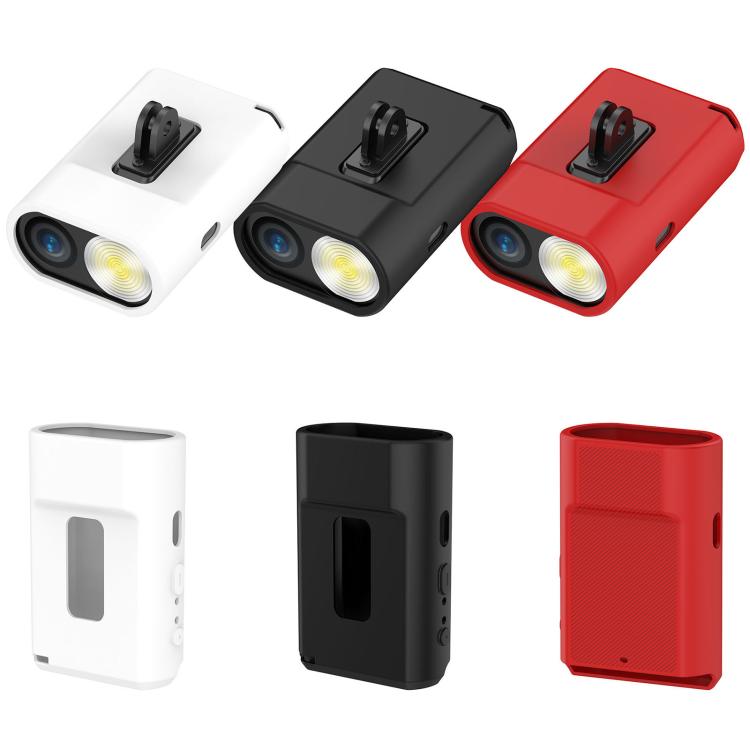 Silicone protective case set in white, black, and red with top mount