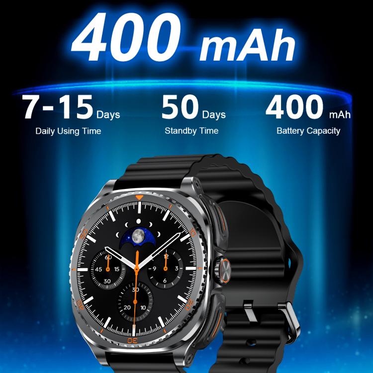 G99 smart sports watch with black strap, silver case, and analog-style display