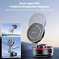 Rotating alloy magnetic vacuum phone holder with clear round disc and carbon-look face