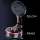 Rotating alloy magnetic vacuum phone holder with carbon-look top disc and pivot base