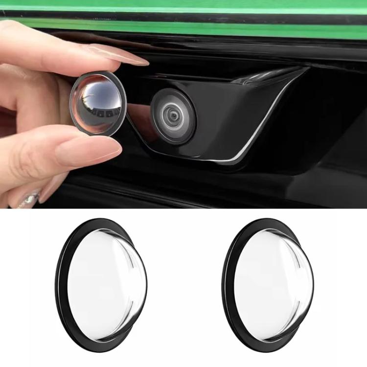 Pair of black-edged clear lens protectors for rear view backup cameras