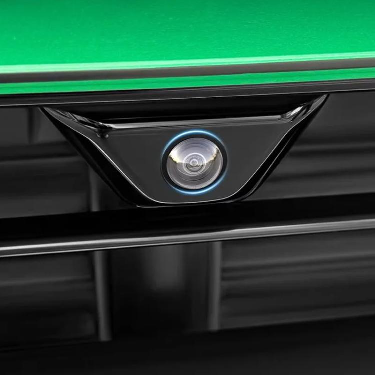 Black-trim clear lens protector fitted over a rear view backup camera