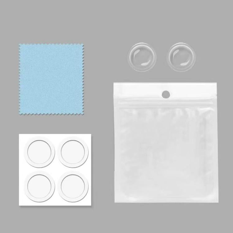 Car rear camera lens protector accessories: cleaning cloth, adhesive bag, four cover discs