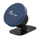 Magnetic car phone holder with round adhesive mount, cyan-blue finish