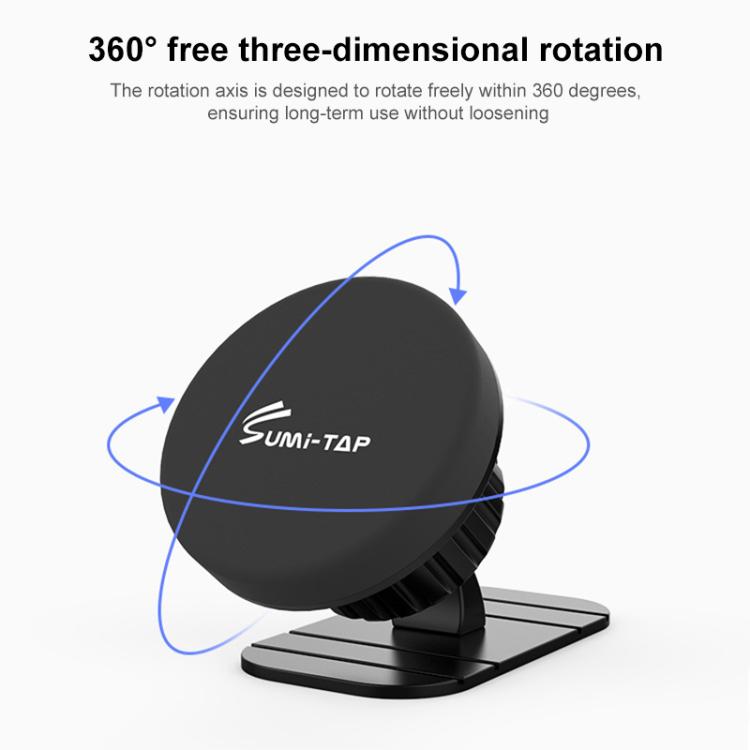 Magnetic car phone holder with 360-degree rotating head, black finish