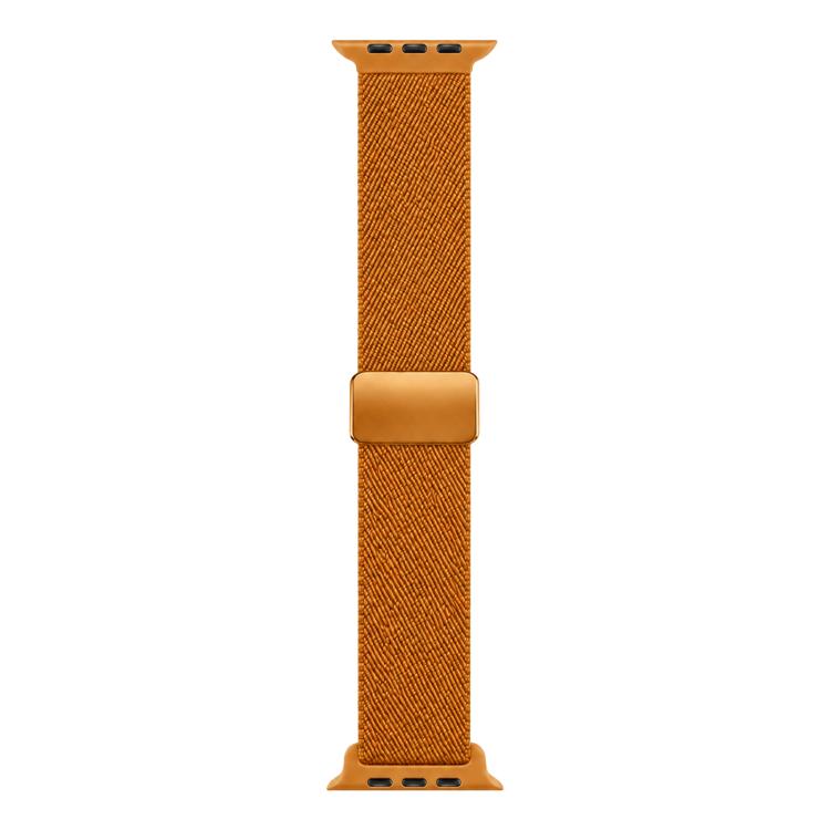 Orange nylon twill Apple Watch band with magnetic buckle