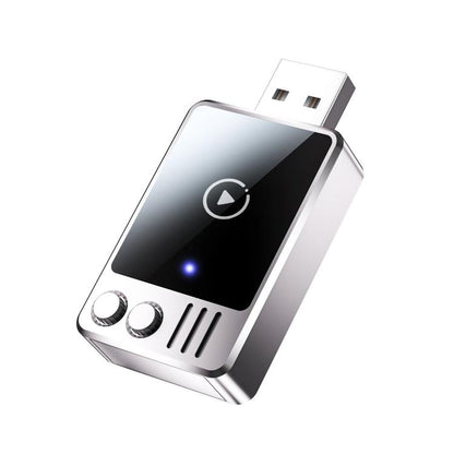 Metal wireless CarPlay converter with USB plug and LED power indicator