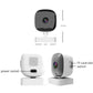 White dome surveillance camera on base with adjustable stand and rear ports