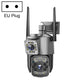 Dual-lens WiFi surveillance camera with EU plug and two rotating antennas