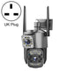 Dual-lens WiFi surveillance camera with UK plug and two rotating antennas