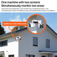 Dual-lens WiFi security camera installed on exterior corner wall with two units