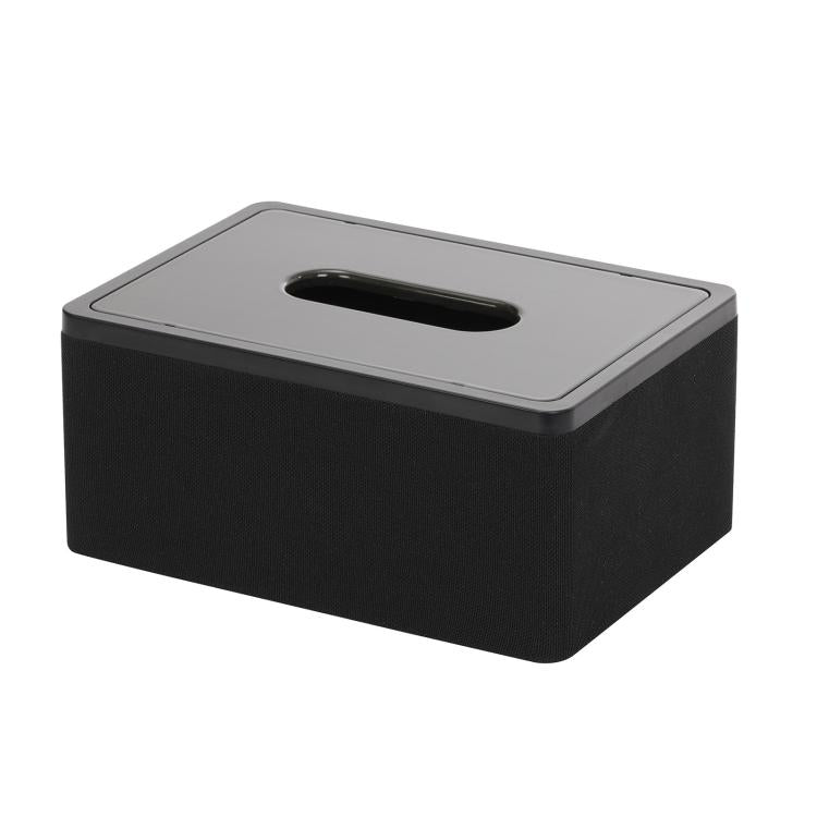 Black sound privacy device with gray top and oval slot opening