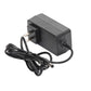 Black power adapter with plug, cable, and DC connector