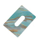 Blue and gold marbled privacy panel with oval cutout