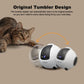 Smart pet robot camera with tumbling return design, white and dark gray housing