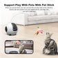 Smart pet robot camera controlling a wand toy for pets, white and dark gray