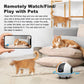 Smart pet robot camera for remote viewing and 360-degree movement, white and dark gray
