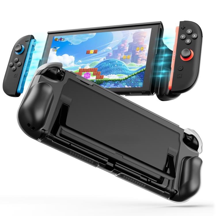 Transparent TPU protective case with front cover for Nintendo Switch 2, black