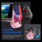Pink TPU protective case with foldable front cover and secure Joy-Con grip points