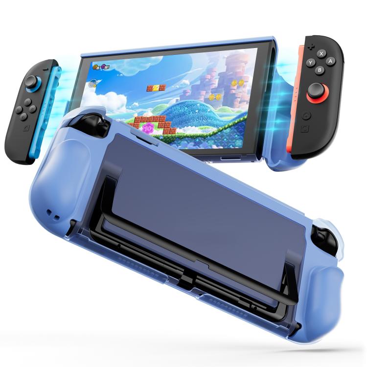 Transparent TPU protective case with front cover for Nintendo Switch 2, blue