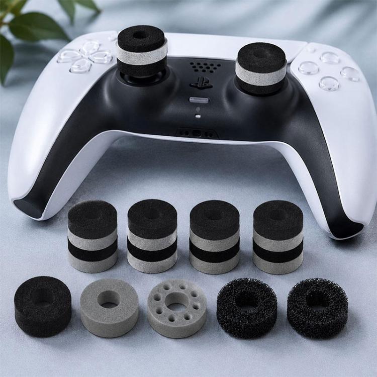 Controller aiming rings set, black and grey sponge grips