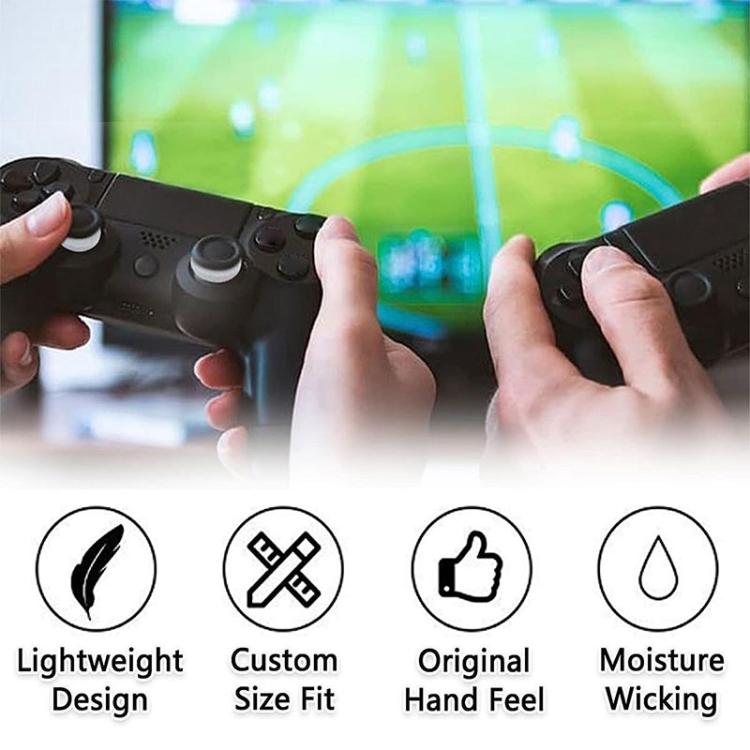 Hands adjusting sponge aiming rings on black game controllers