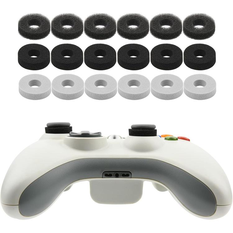 Joystick damping ring set, 18 foam rings in black and white