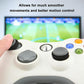 Black foam joystick damping ring being placed on a thumbstick
