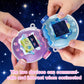 Crystal protective case, two oval shells held in hands with transparent window panels