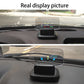 Car HUD with transparent screen and black mount, shows speed/compass data