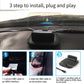 Car HUD head-up display with black base and clear panel, ready for OBD plug installation